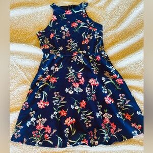Three Hearts Navy Floral Kids Dress